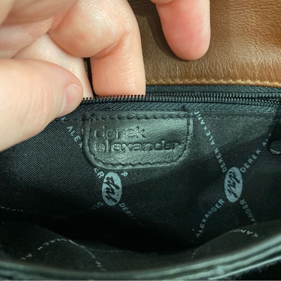 Vintage Derek Alexander Purse black tan two tone leather tons of card & pockets - Picture 15 of 15